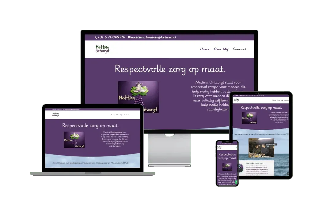 Een Nieuwe Mini Website voor Mettina Ontzorgt