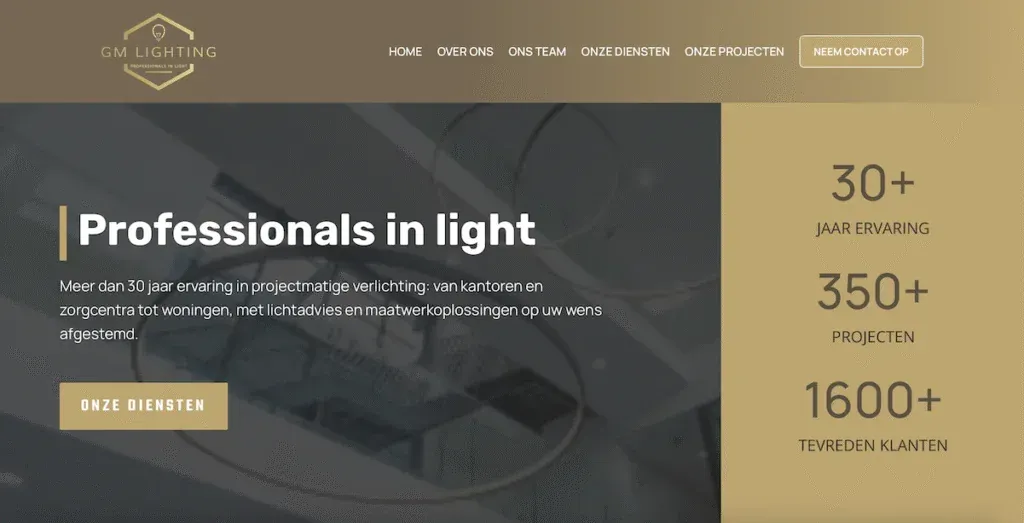 Nieuwe website GM Ligthing