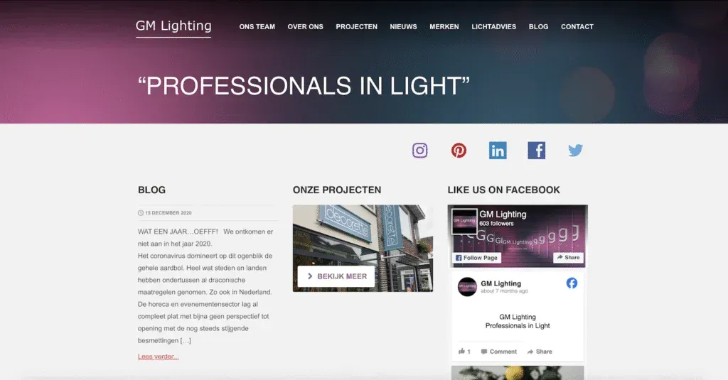 Oude Website GM Lighting